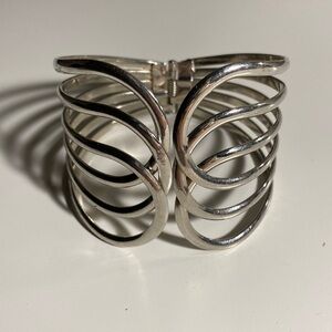 Chicos Silver Toned Cuff Bracelet Western Style